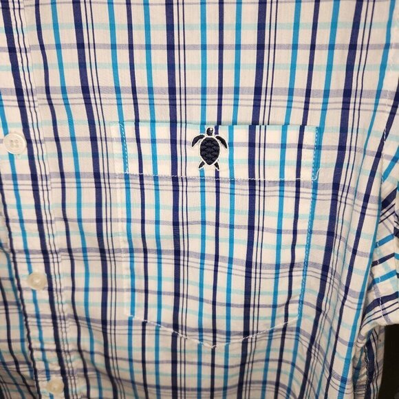 Simply Southern Men's Medium Button Up Long-sleeved Blue Plaid Shirt - Picture 2 of 6